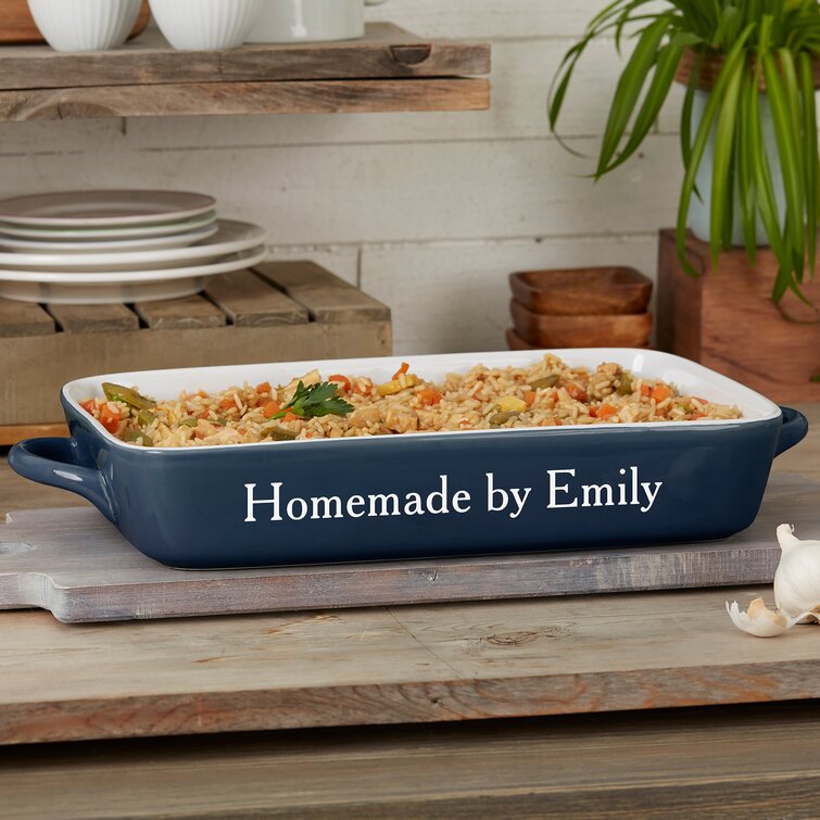 Personalization Mall 4 Qt. Stoneware Rectangular Personalized